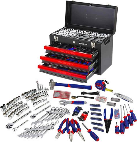 mechanics tool set in metal box|complete tool sets with box.